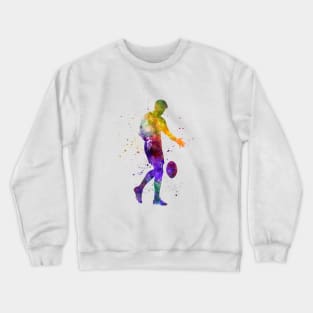 Rugby player in watercolor Crewneck Sweatshirt